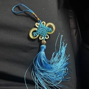 Blue and Gold Tassel Keychain